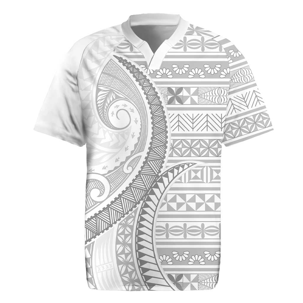 Tokelau White Sunday Rugby Jersey Lotu Tamaiti Ngatu Tokelau Feletoa Manulua - Polynesian Pride