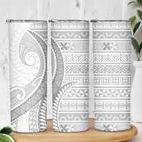 Tokelau White Sunday Skinny Tumbler Lotu Tamaiti Ngatu Tokelau Feletoa Manulua - Polynesian Pride