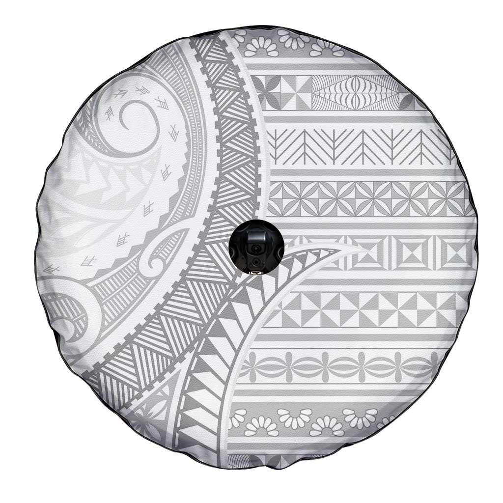 Tokelau White Sunday Spare Tire Cover Lotu Tamaiti Ngatu Tokelau Feletoa Manulua - Polynesian Pride