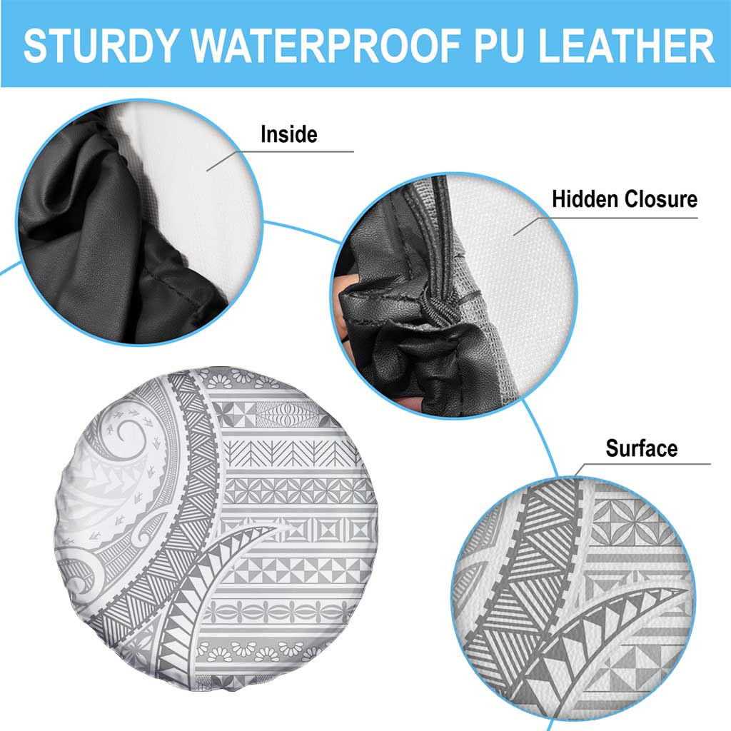 Tokelau White Sunday Spare Tire Cover Lotu Tamaiti Ngatu Tokelau Feletoa Manulua - Polynesian Pride