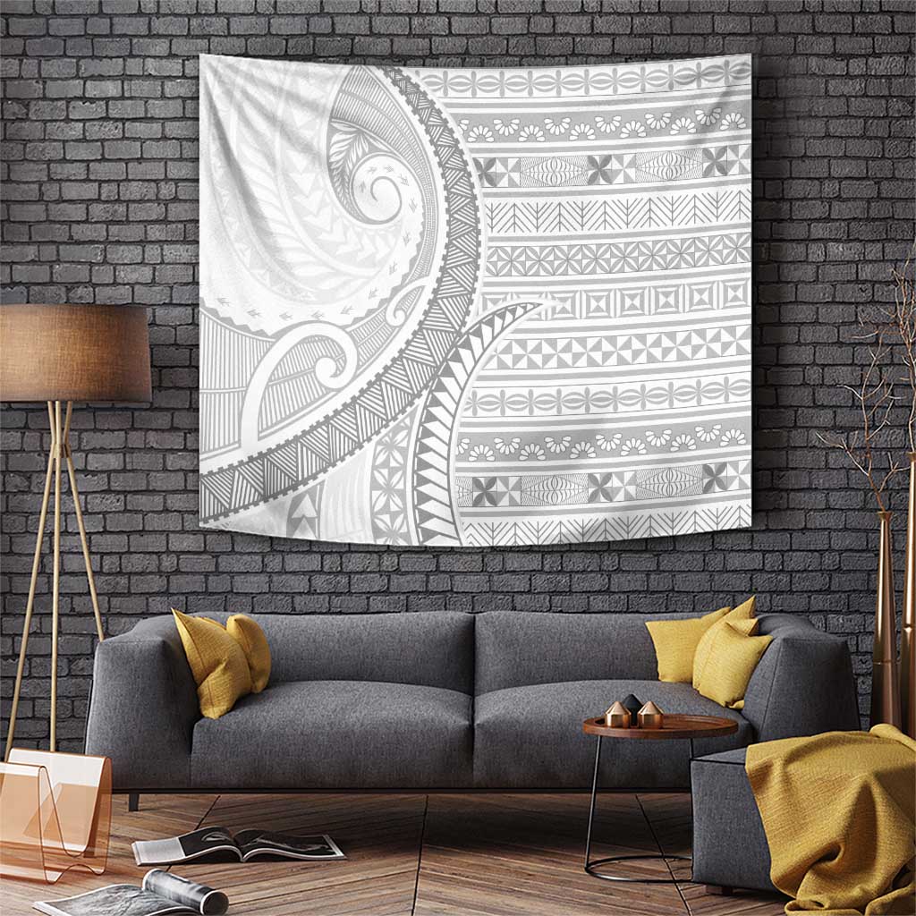 Tokelau White Sunday Tapestry Lotu Tamaiti Ngatu Tokelau Feletoa Manulua - Polynesian Pride