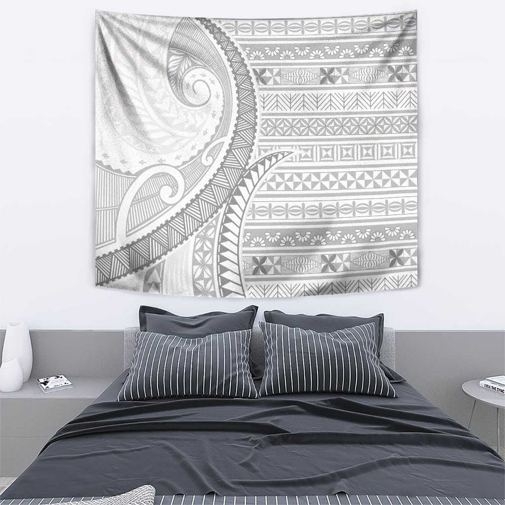 Tokelau White Sunday Tapestry Lotu Tamaiti Ngatu Tokelau Feletoa Manulua - Polynesian Pride