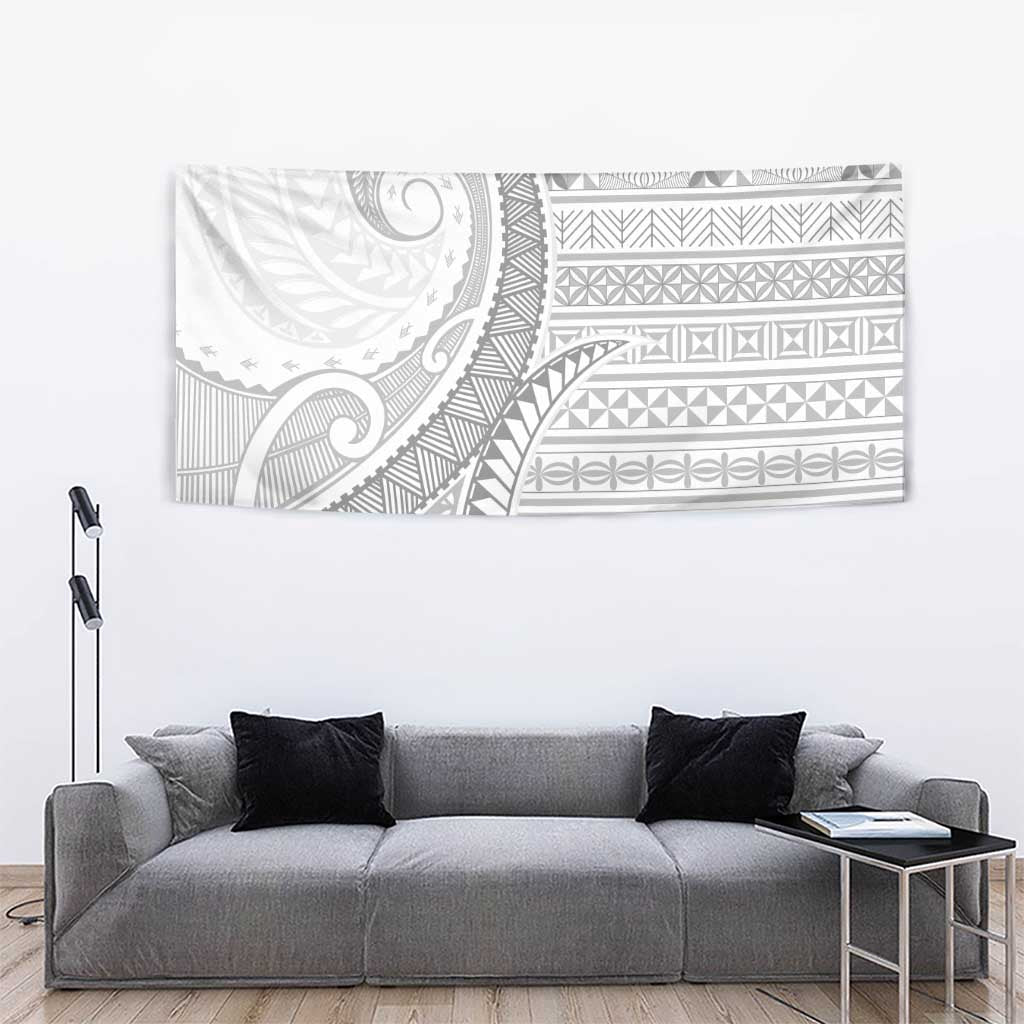 Tokelau White Sunday Tapestry Lotu Tamaiti Ngatu Tokelau Feletoa Manulua - Polynesian Pride