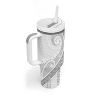 Tokelau White Sunday Tumbler With Handle Lotu Tamaiti Ngatu Tokelau Feletoa Manulua - Polynesian Pride
