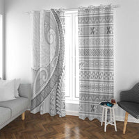 Tokelau White Sunday Window Curtain Lotu Tamaiti Ngatu Tokelau Feletoa Manulua - Polynesian Pride