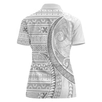 Tokelau White Sunday Women Polo Shirt Lotu Tamaiti Ngatu Tokelau Feletoa Manulua - Polynesian Pride