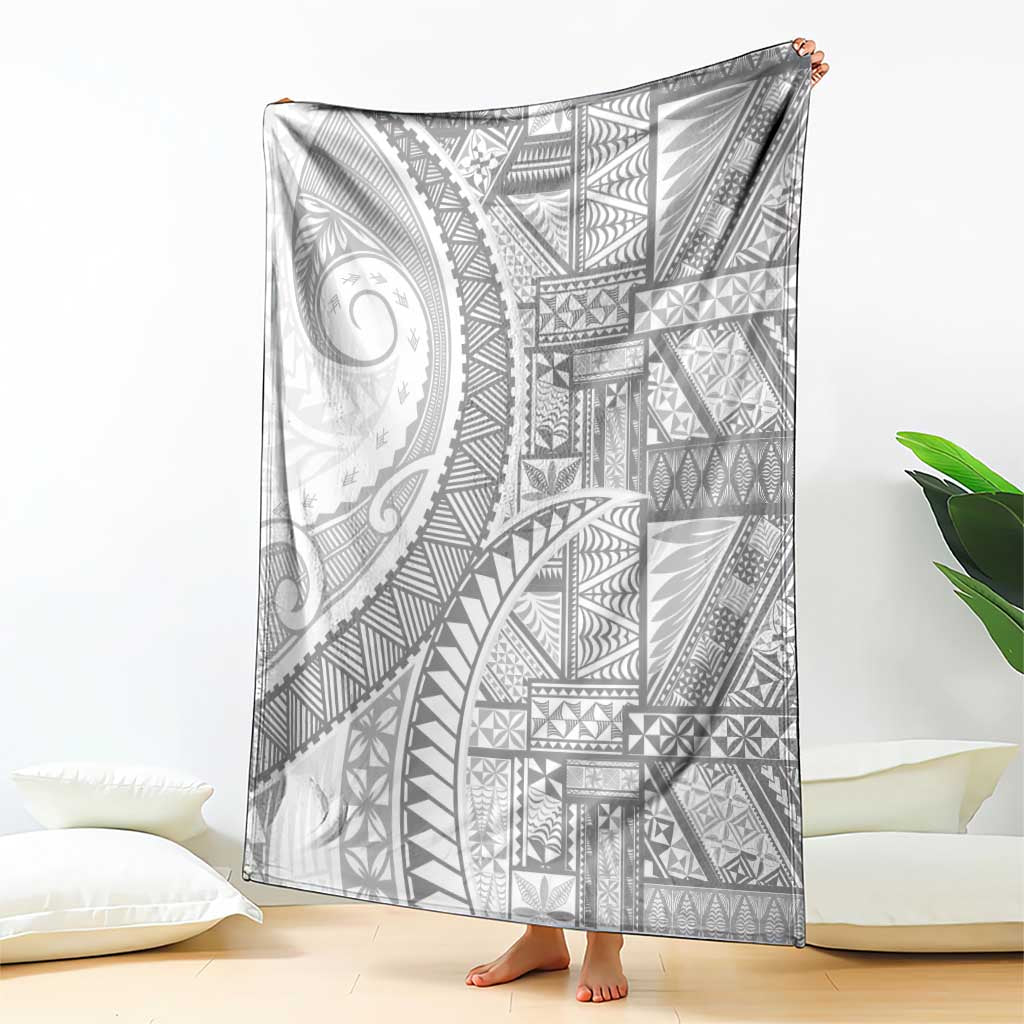 Tonga White Sunday Blanket Lotu Tamaiti Ngatu Tribal - Polynesian Pride