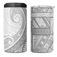Tonga White Sunday 4 in 1 Can Cooler Tumbler Lotu Tamaiti Ngatu Tribal - Polynesian Pride
