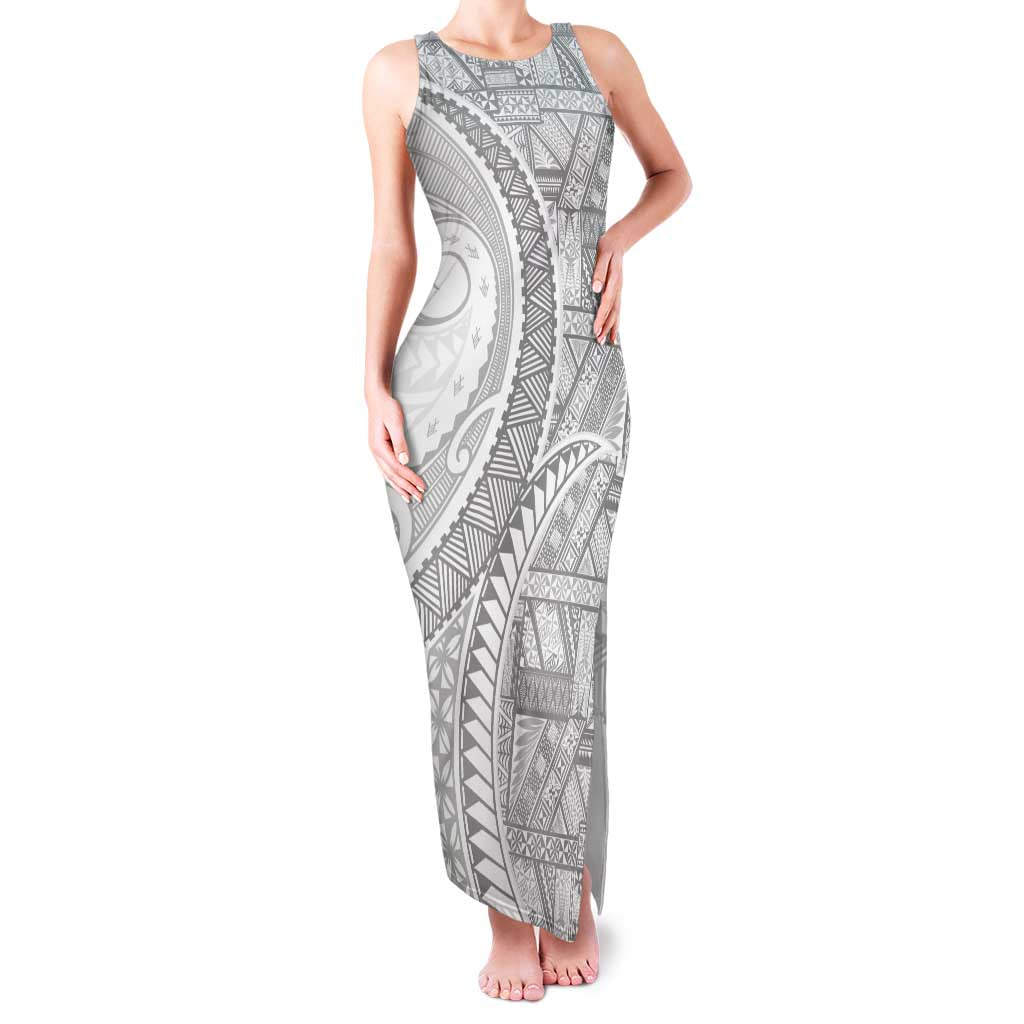 Tonga White Sunday Family Matching Tank Maxi Dress and Hawaiian Shirt Lotu Tamaiti Ngatu Tribal - Polynesian Pride