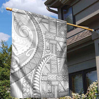 Tonga White Sunday Garden Flag Lotu Tamaiti Ngatu Tribal - Polynesian Pride