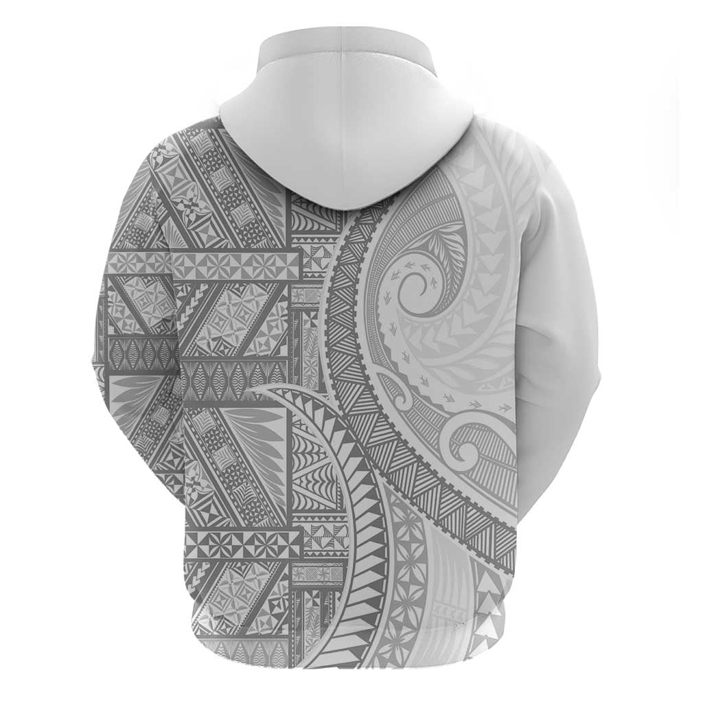 Tonga White Sunday Hoodie Lotu Tamaiti Ngatu Tribal - Polynesian Pride