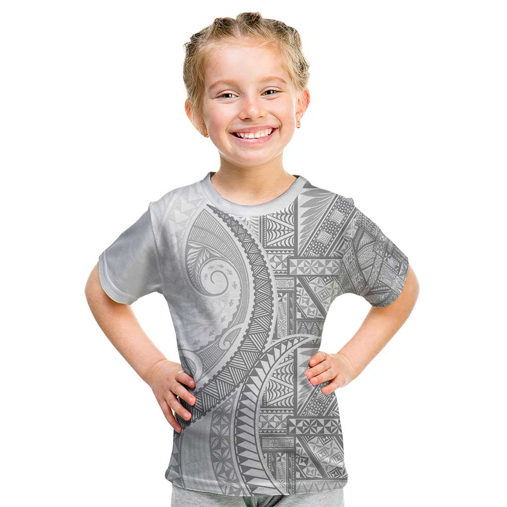 Tonga White Sunday Kid T Shirt Lotu Tamaiti Ngatu Tribal - Polynesian Pride