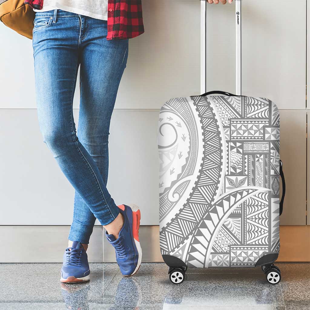 Tonga White Sunday Luggage Cover Lotu Tamaiti Ngatu Tribal - Polynesian Pride