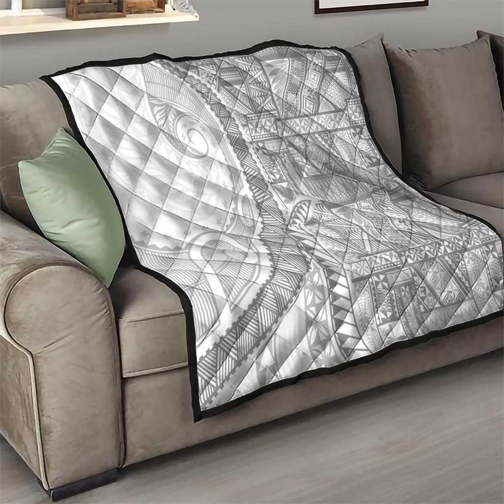 Tonga White Sunday Quilt Lotu Tamaiti Ngatu Tribal - Polynesian Pride