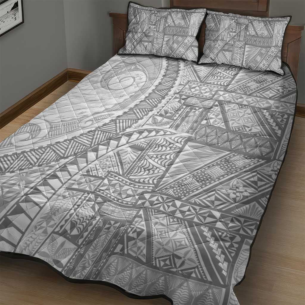Tonga White Sunday Quilt Bed Set Lotu Tamaiti Ngatu Tribal - Polynesian Pride