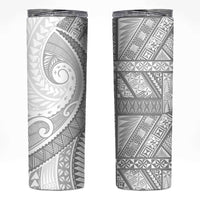 Tonga White Sunday Skinny Tumbler Lotu Tamaiti Ngatu Tribal - Polynesian Pride