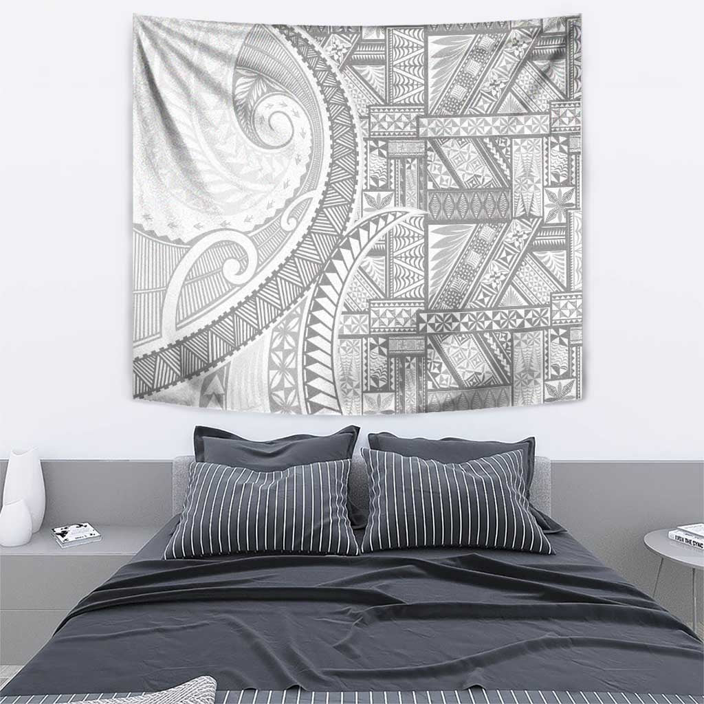 Tonga White Sunday Tapestry Lotu Tamaiti Ngatu Tribal - Polynesian Pride