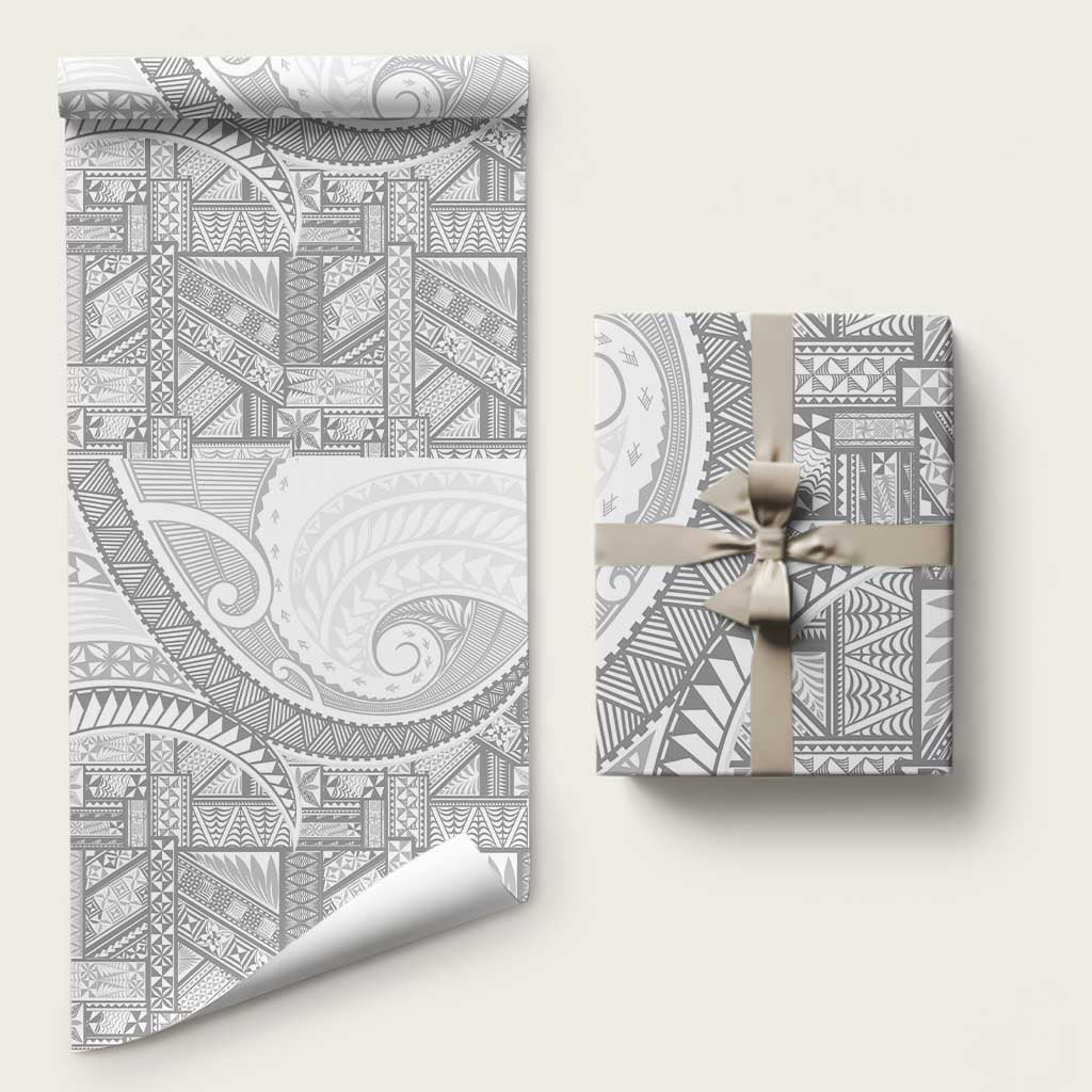 Tonga White Sunday Wrapping Paper Lotu Tamaiti Ngatu Tribal - Polynesian Pride