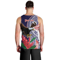 American Samoa Bald Eagle Personalized Men Tank Top Polynesian Teuila Flowers - Polynesian Pride