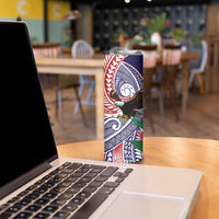 American Samoa Bald Eagle Personalized Skinny Tumbler Polynesian Teuila Flowers LT9 - Polynesian Pride