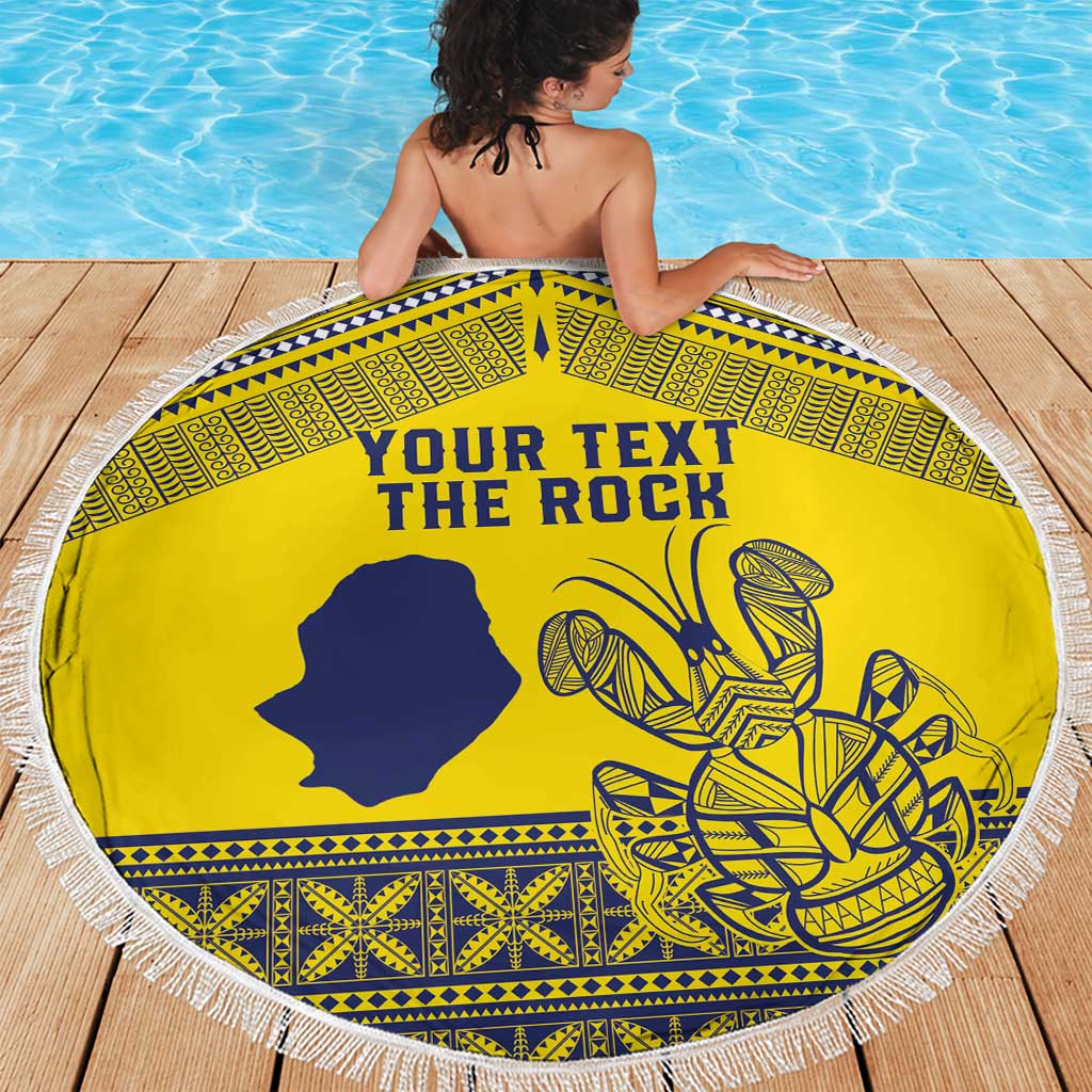 Niue Crab Personalised Beach Blanket Niuean Hiapo Pattern - Polynesian Pride