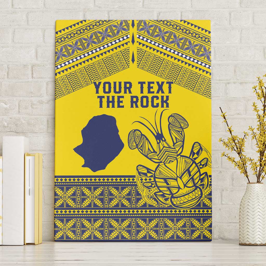 Niue Crab Personalised Canvas Wall Art Niuean Hiapo Pattern LT9 Without Frame Gold - Polynesian Pride