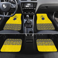 Niue Crab Personalised Car Mats Niuean Hiapo Pattern LT9 Set 4pcs Gold - Polynesian Pride