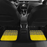 Niue Crab Personalised Car Mats Niuean Hiapo Pattern LT9 Set 2pcs - Back Gold - Polynesian Pride
