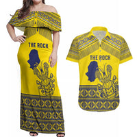 Niue Crab Personalised Couples Matching Off Shoulder Maxi Dress and Hawaiian Shirt Niuean Hiapo Pattern - Polynesian Pride