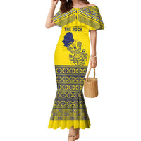 Niue Crab Personalised Family Matching Mermaid Dress and Hawaiian Shirt Niuean Hiapo Pattern - Polynesian Pride