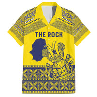 Niue Crab Personalised Family Matching Tank Maxi Dress and Hawaiian Shirt Niuean Hiapo Pattern LT9 Dad's Shirt - Short Sleeve Gold - Polynesian Pride