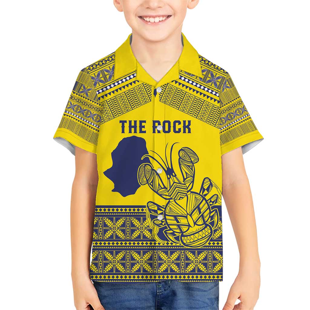 Niue Crab Personalised Family Matching Tank Maxi Dress and Hawaiian Shirt Niuean Hiapo Pattern LT9 Son's Shirt Gold - Polynesian Pride