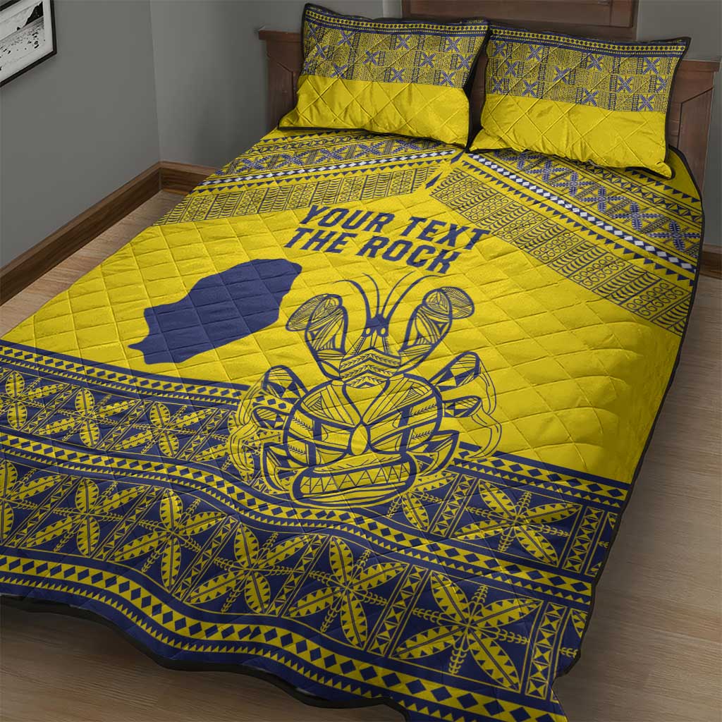 Niue Crab Personalised Quilt Bed Set Niuean Hiapo Pattern - Polynesian Pride