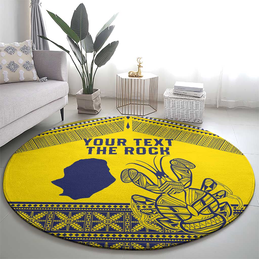 Niue Crab Personalised Round Carpet Niuean Hiapo Pattern - Polynesian Pride