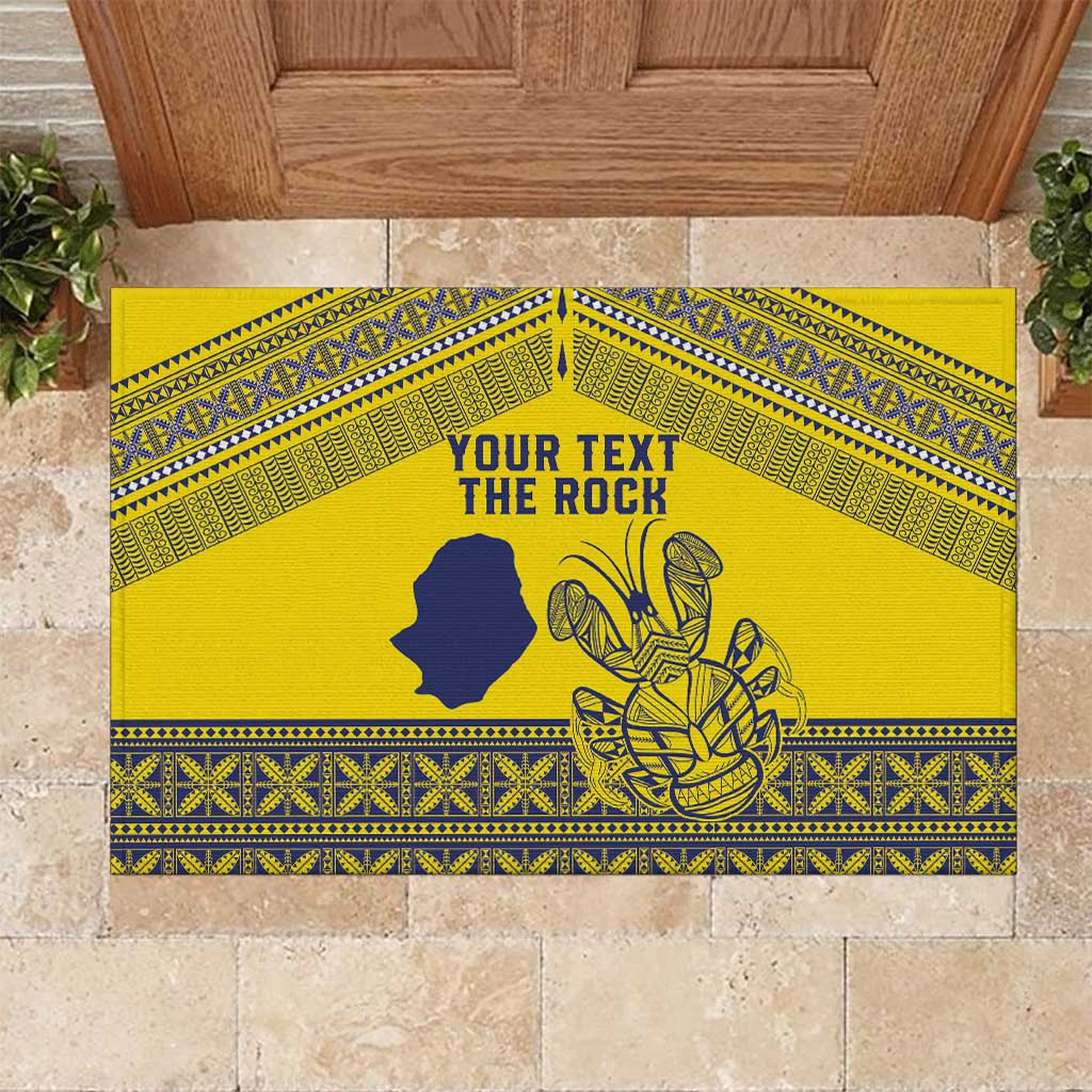 Niue Crab Personalised Rubber Doormat Niuean Hiapo Pattern - Polynesian Pride