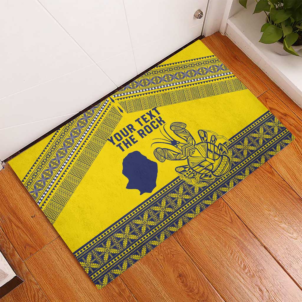 Niue Crab Personalised Rubber Doormat Niuean Hiapo Pattern - Polynesian Pride