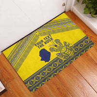 Niue Crab Personalised Rubber Doormat Niuean Hiapo Pattern - Polynesian Pride
