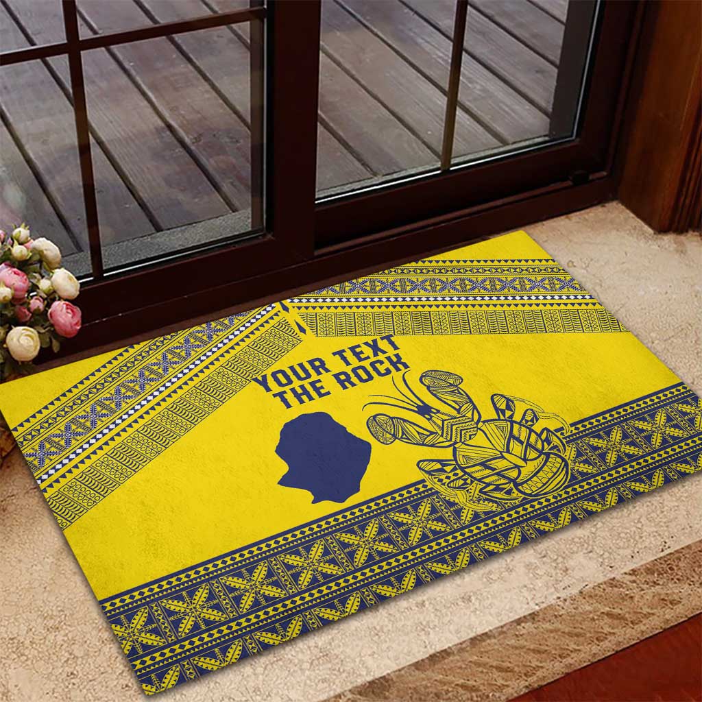 Niue Crab Personalised Rubber Doormat Niuean Hiapo Pattern - Polynesian Pride
