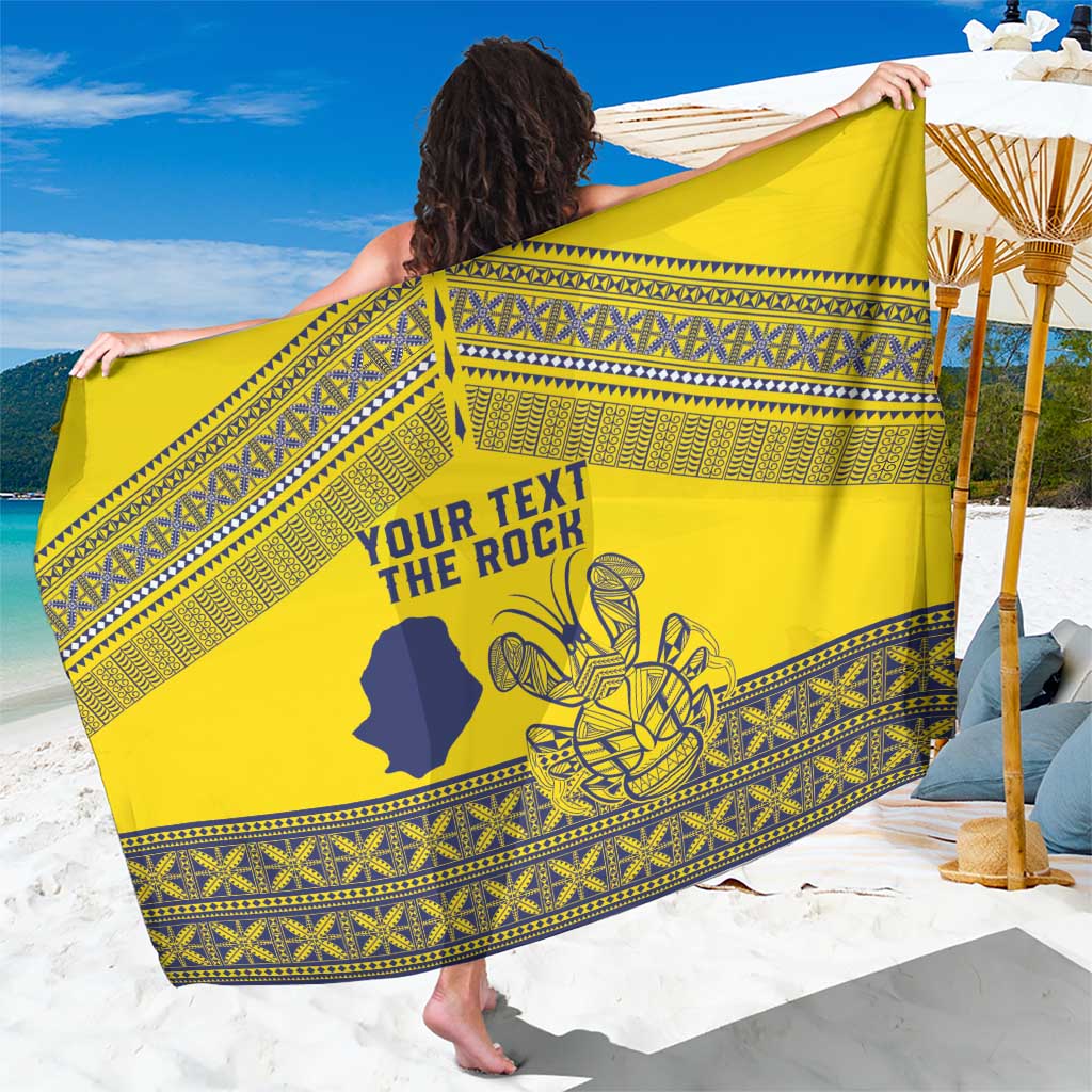 Niue Crab Personalised Sarong Niuean Hiapo Pattern LT9 One Size 44 x 66 inches Gold - Polynesian Pride