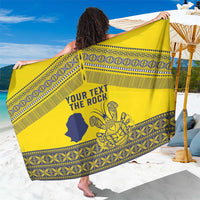 Niue Crab Personalised Sarong Niuean Hiapo Pattern LT9 One Size 44 x 66 inches Gold - Polynesian Pride
