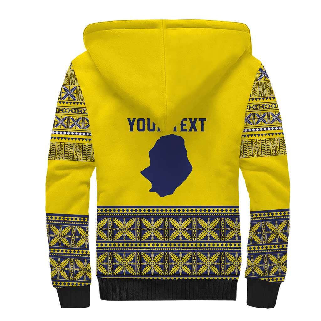 Niue Crab Personalised Sherpa Hoodie Niuean Hiapo Pattern - Polynesian Pride