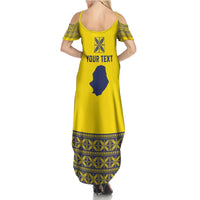 Niue Crab Personalised Summer Maxi Dress Niuean Hiapo Pattern - Polynesian Pride