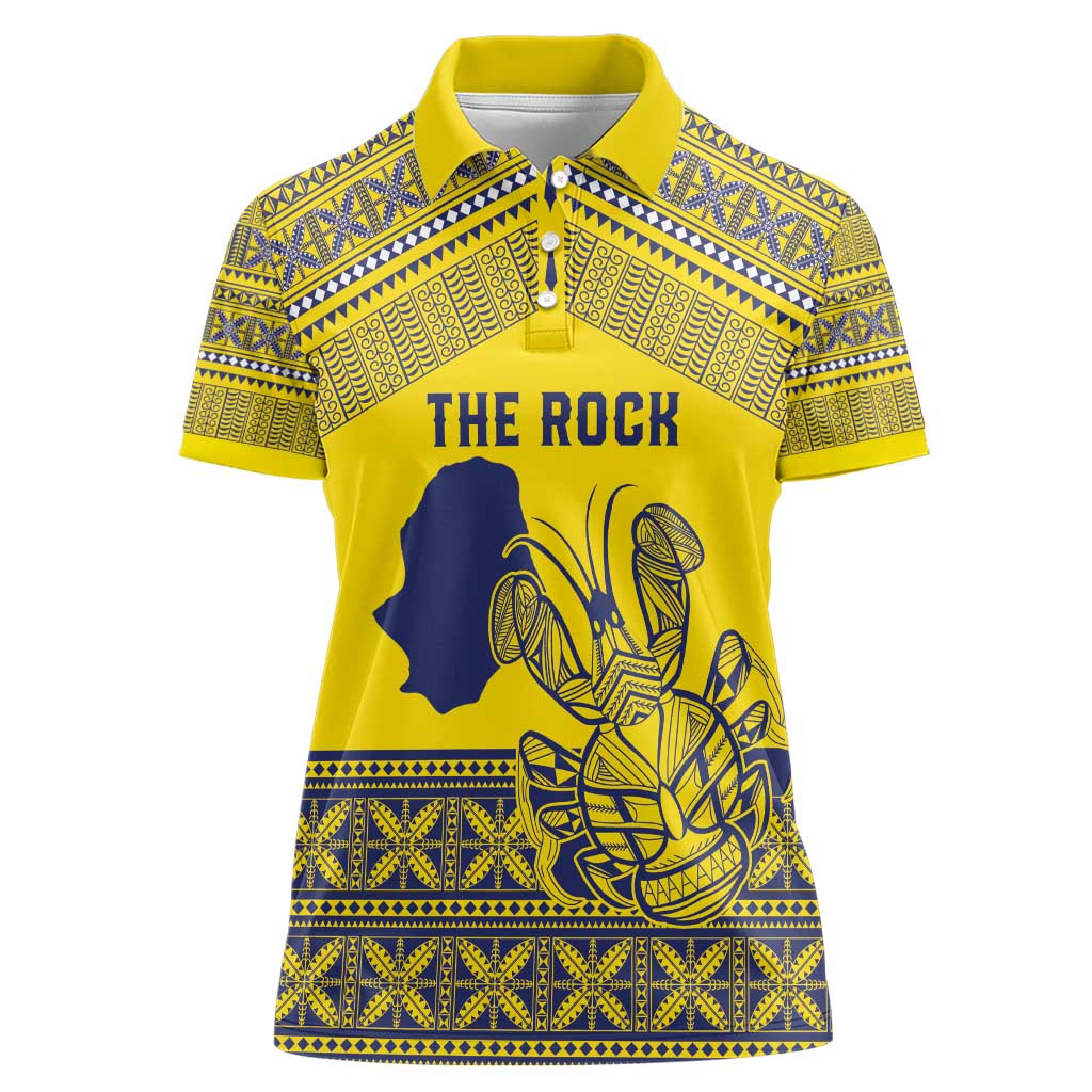 Niue Crab Personalised Women Polo Shirt Niuean Hiapo Pattern - Polynesian Pride