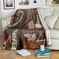 Vintage Samoa Siapo Mamanu Blanket Brown Samoan Tapa Motif - Polynesian Pride