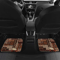 Vintage Samoa Siapo Mamanu Car Mats Brown Samoan Tapa Motif LT9 Set 2pcs - Back Brown - Polynesian Pride