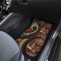 Vintage Samoa Siapo Mamanu Car Mats Brown Samoan Tapa Motif LT9 - Polynesian Pride