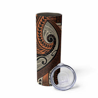 Vintage Samoa Siapo Mamanu Skinny Tumbler Brown Samoan Tapa Motif - Polynesian Pride