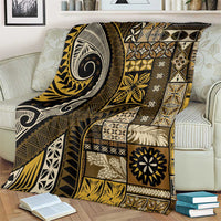 Vintage Samoa Siapo Mamanu Blanket Gold Samoan Tapa Motif - Polynesian Pride