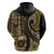 Vintage Samoa Siapo Mamanu Hoodie Gold Samoan Tapa Motif - Polynesian Pride