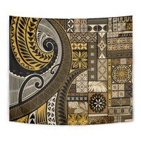Vintage Samoa Siapo Mamanu Tapestry Gold Samoan Tapa Motif - Polynesian Pride